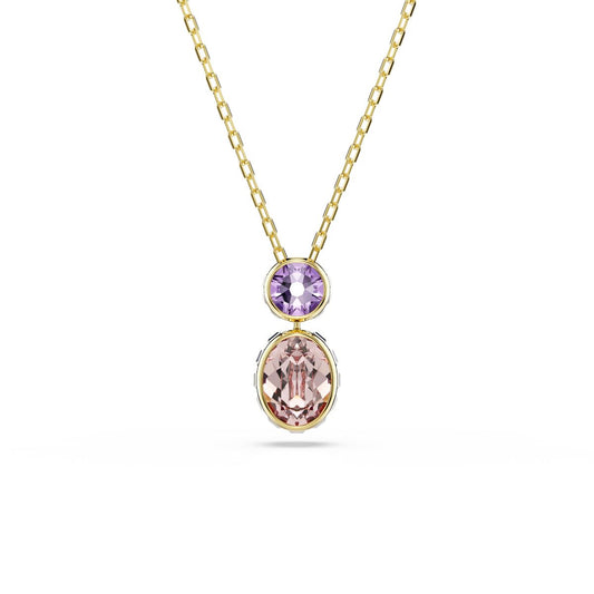 Chroma pendant Mixed cuts, Multicolored, Gold-tone plated