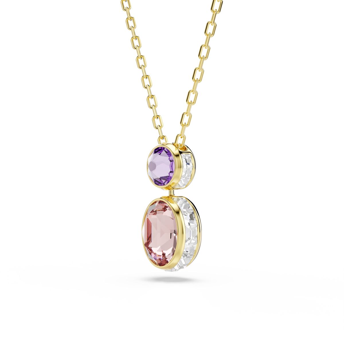 Chroma pendant Mixed cuts, Multicolored, Gold-tone plated