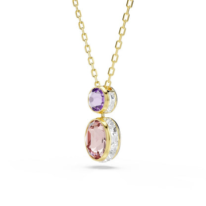 Chroma pendant Mixed cuts, Multicolored, Gold-tone plated