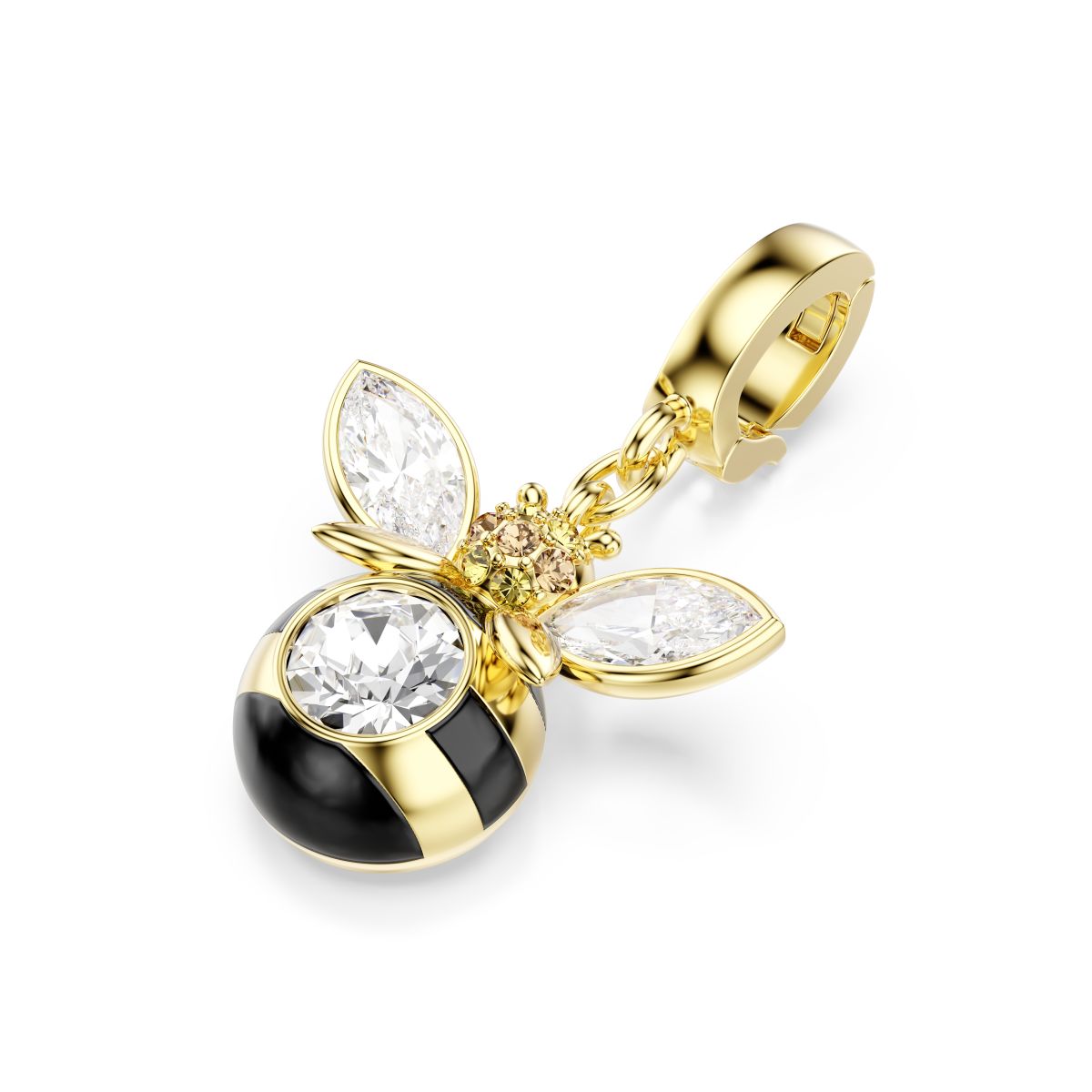 Idyllia charm Mixed cuts, Bee, Multicolored, Gold-tone plated