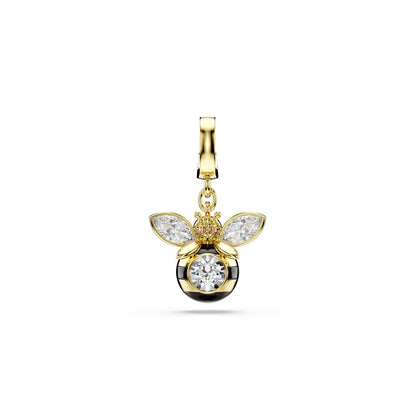 Idyllia charm Mixed cuts, Bee, Multicolored, Gold-tone plated