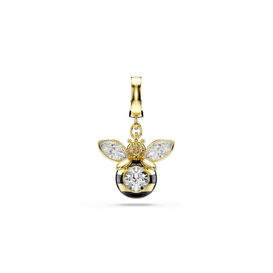 Idyllia charm Mixed cuts, Bee, Multicolored, Gold-tone plated