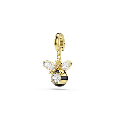 Idyllia charm Mixed cuts, Bee, Multicolored, Gold-tone plated
