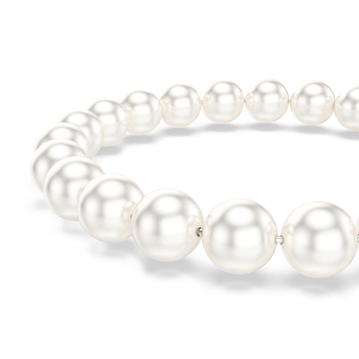 Matrix bracelet Crystal pearl, White, Rhodium plated