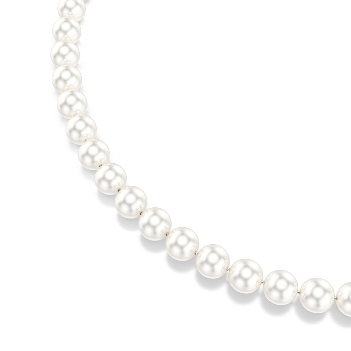 Matrix necklace Crystal pearl, White, Rhodium plated