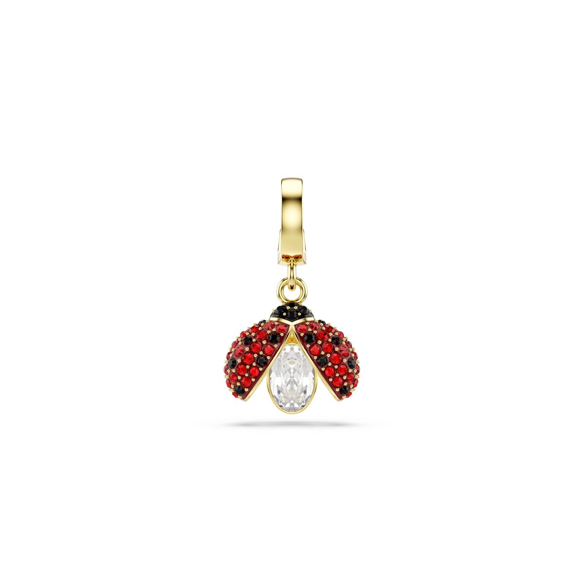 Idyllia charm Mixed cuts, Ladybug, Red, Gold-tone plated