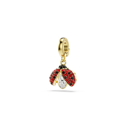 Idyllia charm Mixed cuts, Ladybug, Red, Gold-tone plated