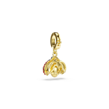 Idyllia charm Mixed cuts, Ladybug, Red, Gold-tone plated
