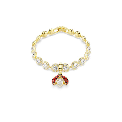 Idyllia charm Mixed cuts, Ladybug, Red, Gold-tone plated