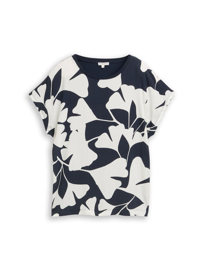 T-Shirt im Material-Mix