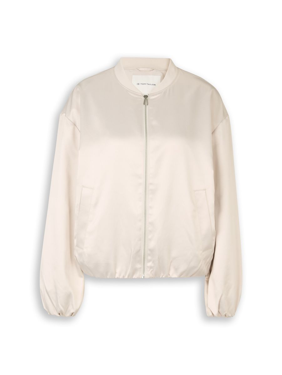 Satin Blouson Jacke mit Bomberkragen