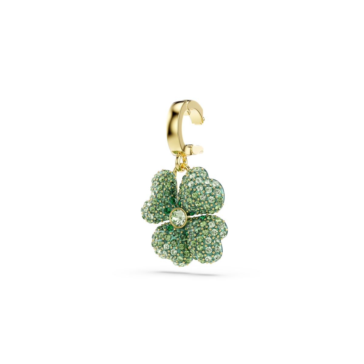 Idyllia charm Clover, Green, Gold-tone plated