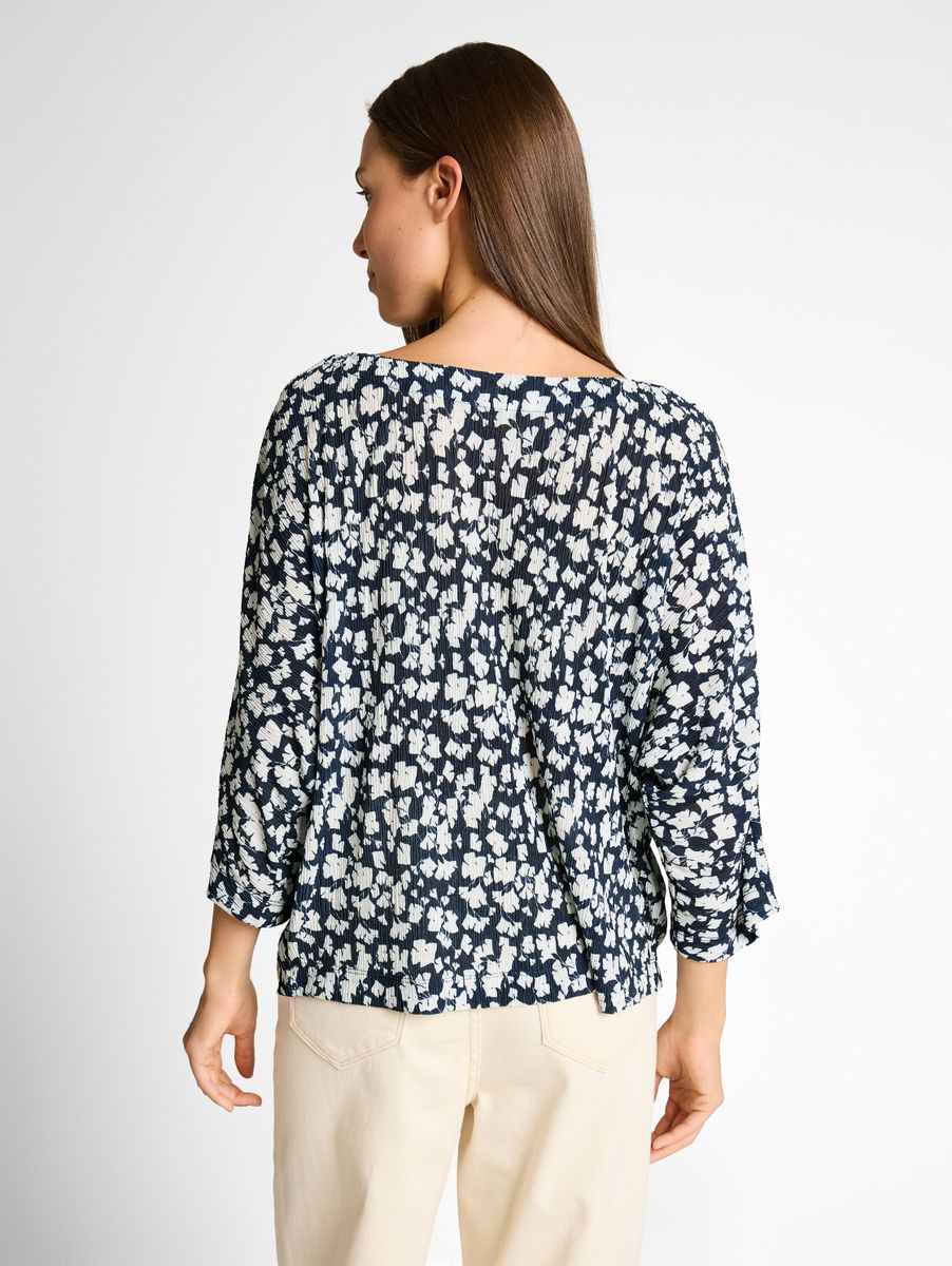 Crinkle T-Shirt mit Fledermausärmeln