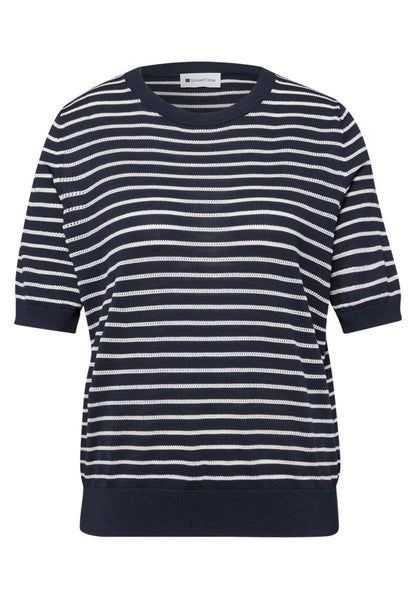 Kurzarm Pullover mit Streifenmuster