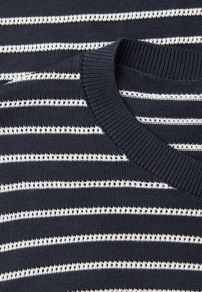 Kurzarm Pullover mit Streifenmuster
