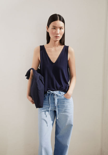 V-NECK JERSEY TOP