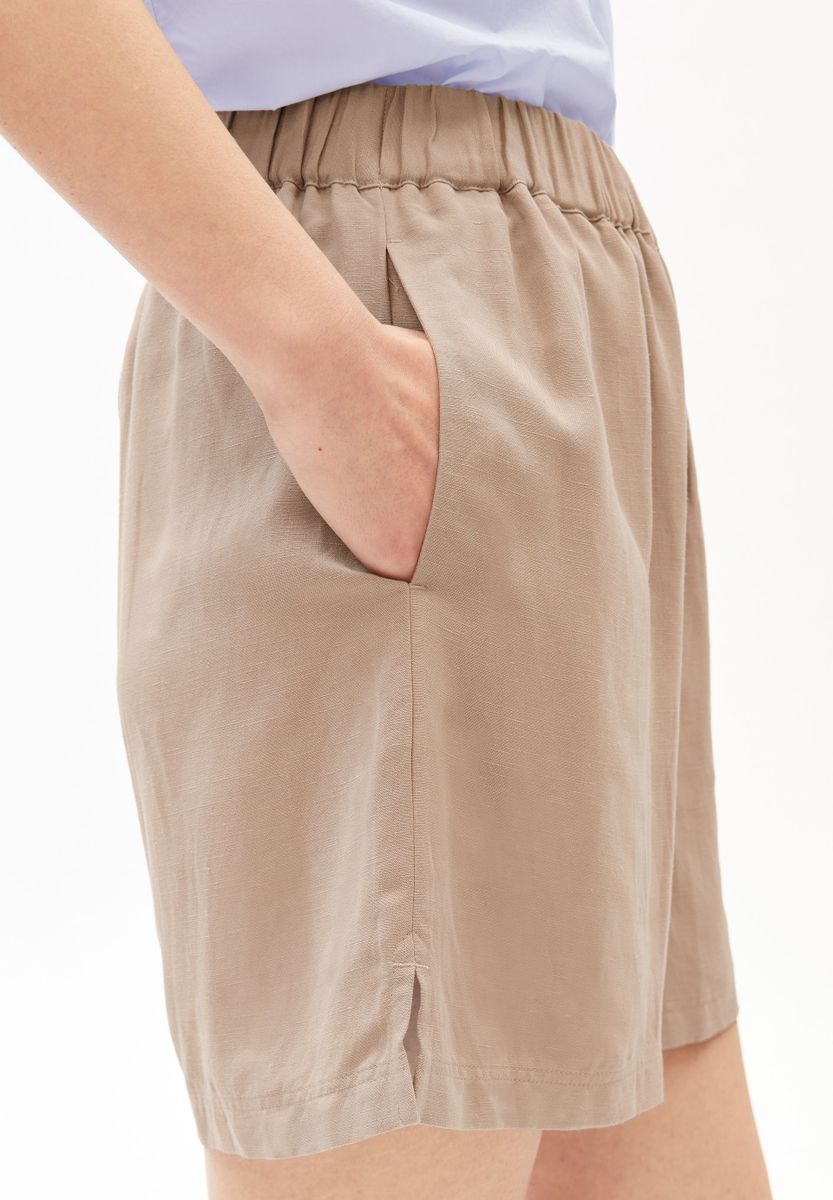 LINEN BLEND PULL ON SHORT
