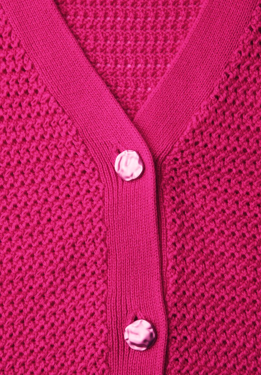 Kurzarm Cardigan mit V-Neck und Struktur