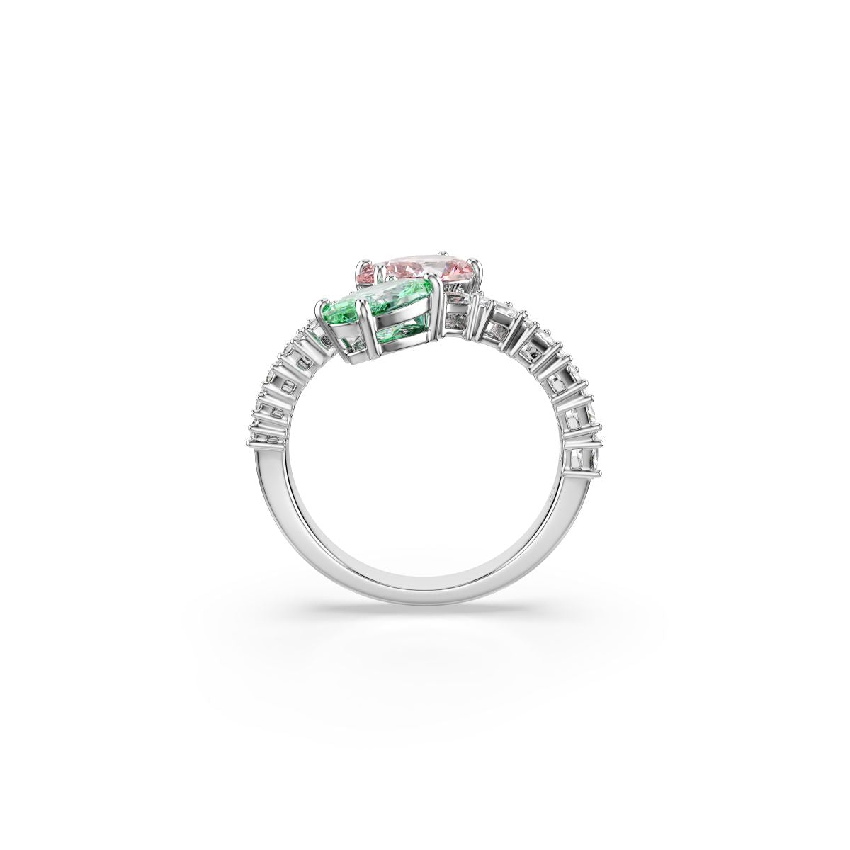 2026 Capsule Band Ring Open Rhodium shiny Multi - P_144039