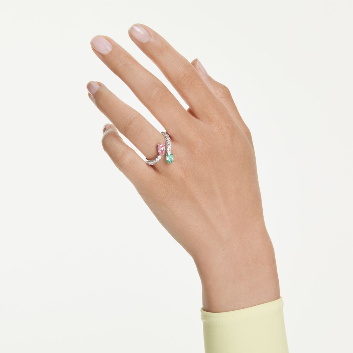 2026 Capsule Band Ring Open Rhodium shiny Multi - P_144039