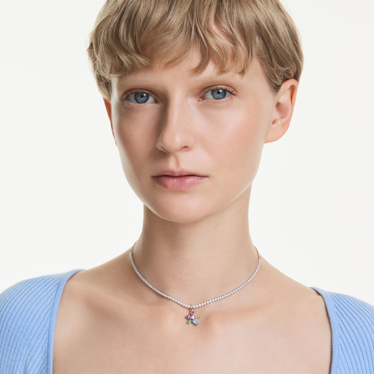 2026 Capsule Choker Flower Motif Rhodium shiny Multi - P_145124