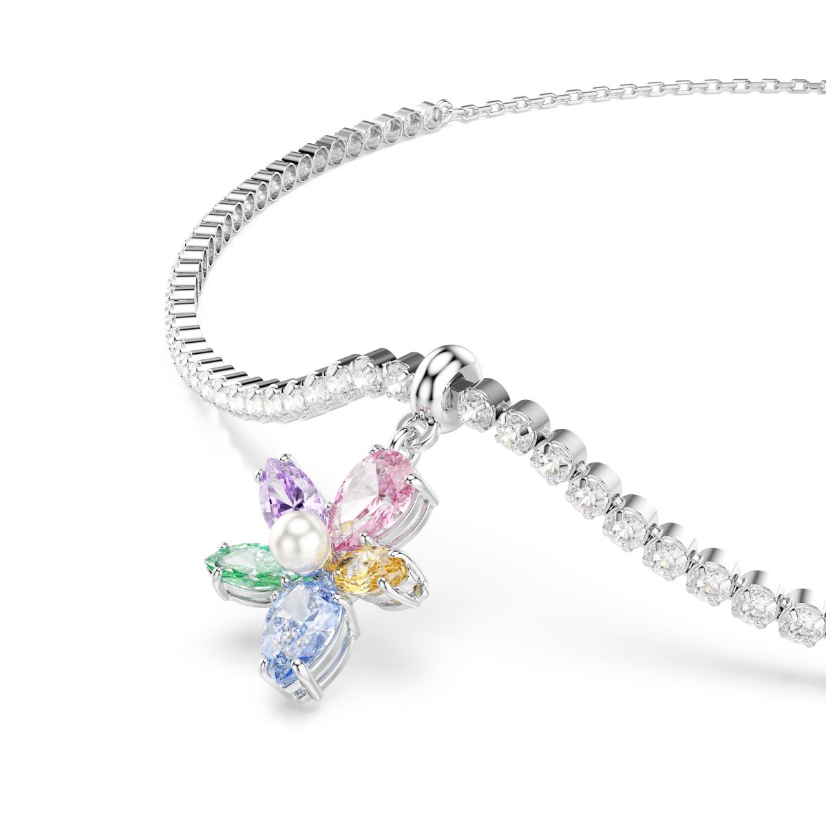 2026 Capsule Choker Flower Motif Rhodium shiny Multi - P_145124