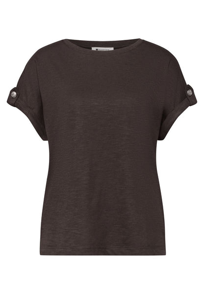 T-Shirt mit Rundhals und Knopfdetails