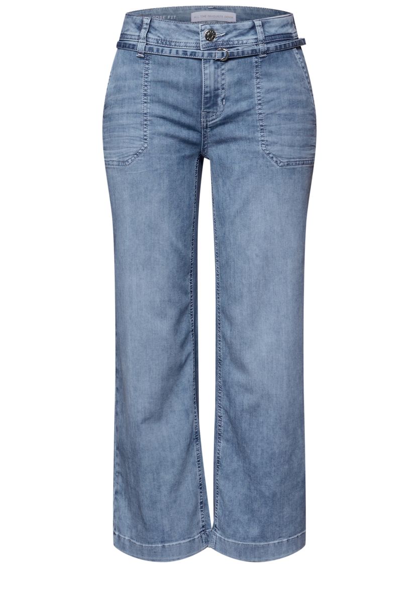 Mid Waist Wide Leg Jeans im Loose Fit