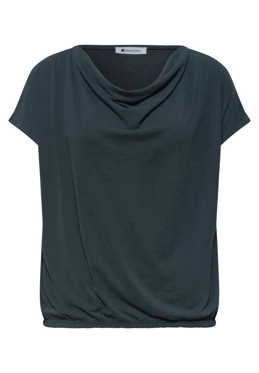 Dropped Shoulder Shirt mit Wasserfall-Front