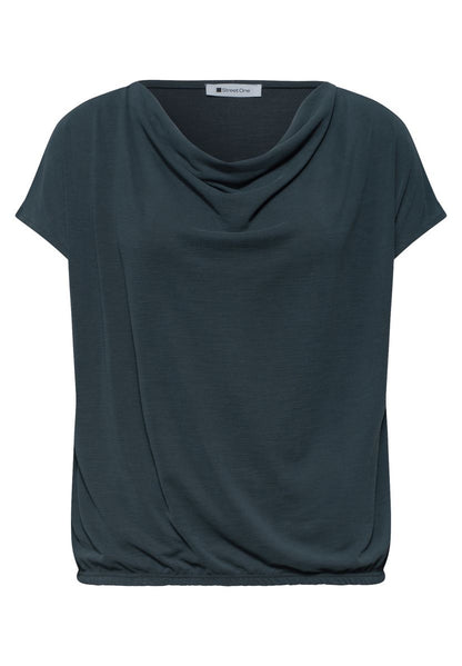 Dropped Shoulder Shirt mit Wasserfall-Front