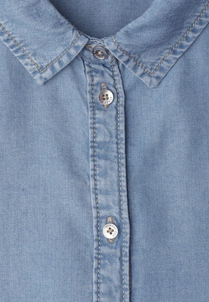 3/4-Arm Hemdbluse im Denim-Look