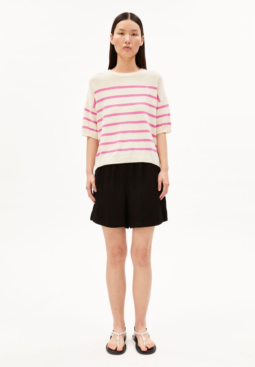 STRIPED LINEN BLEND SWEATER