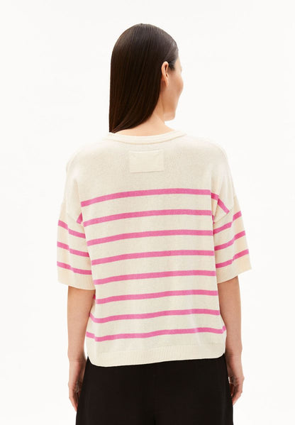 STRIPED LINEN BLEND SWEATER