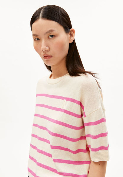 STRIPED LINEN BLEND SWEATER