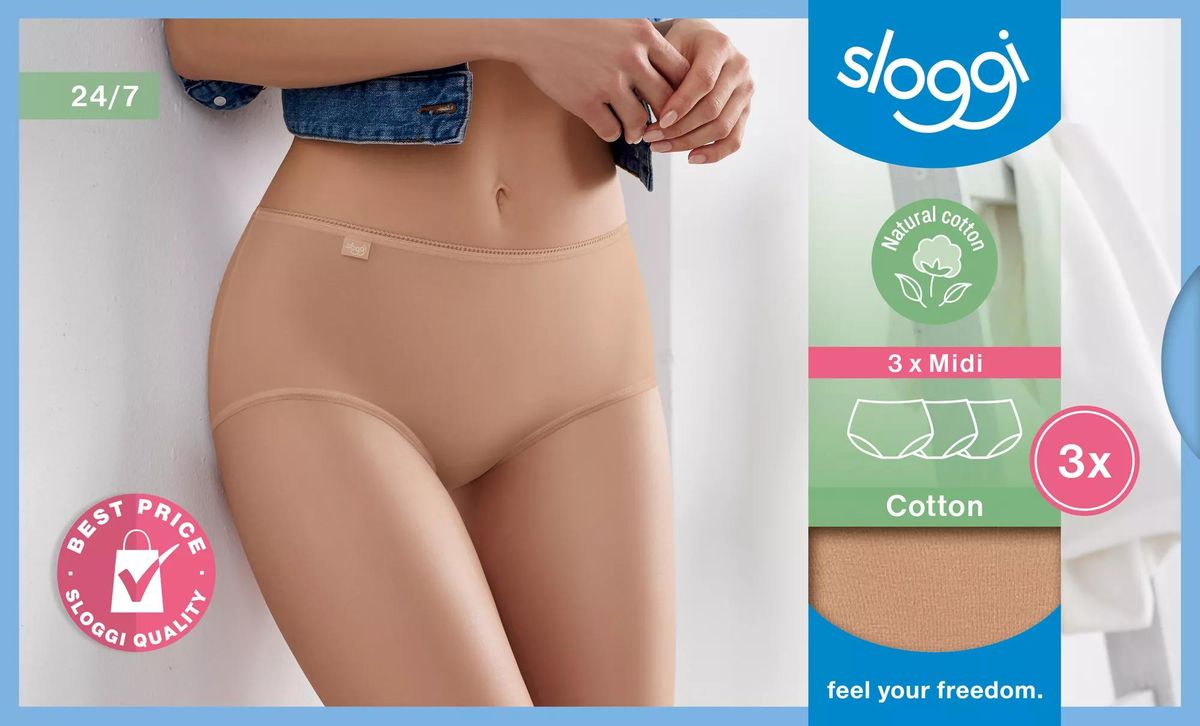 sloggi 24/7 Cotton Midi C3P