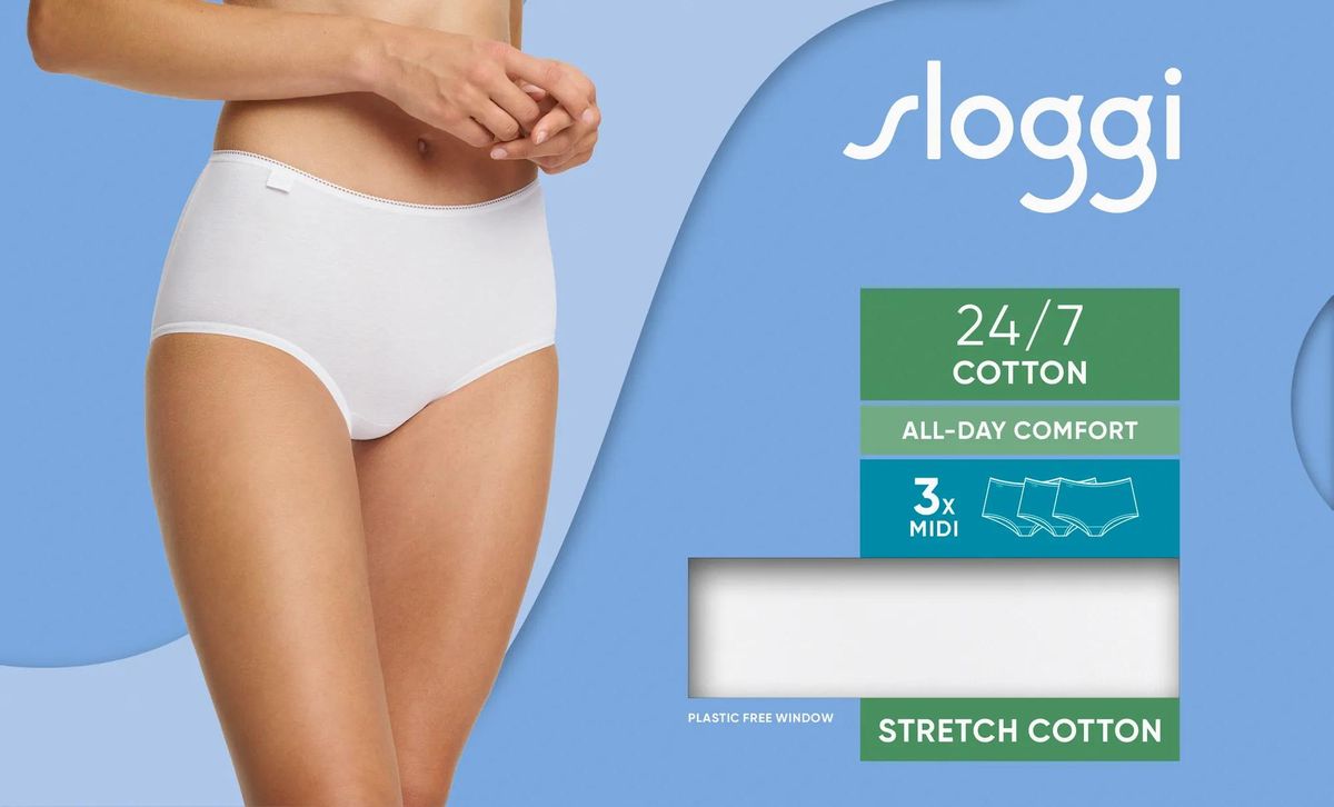 sloggi 24/7 Cotton Midi C3P