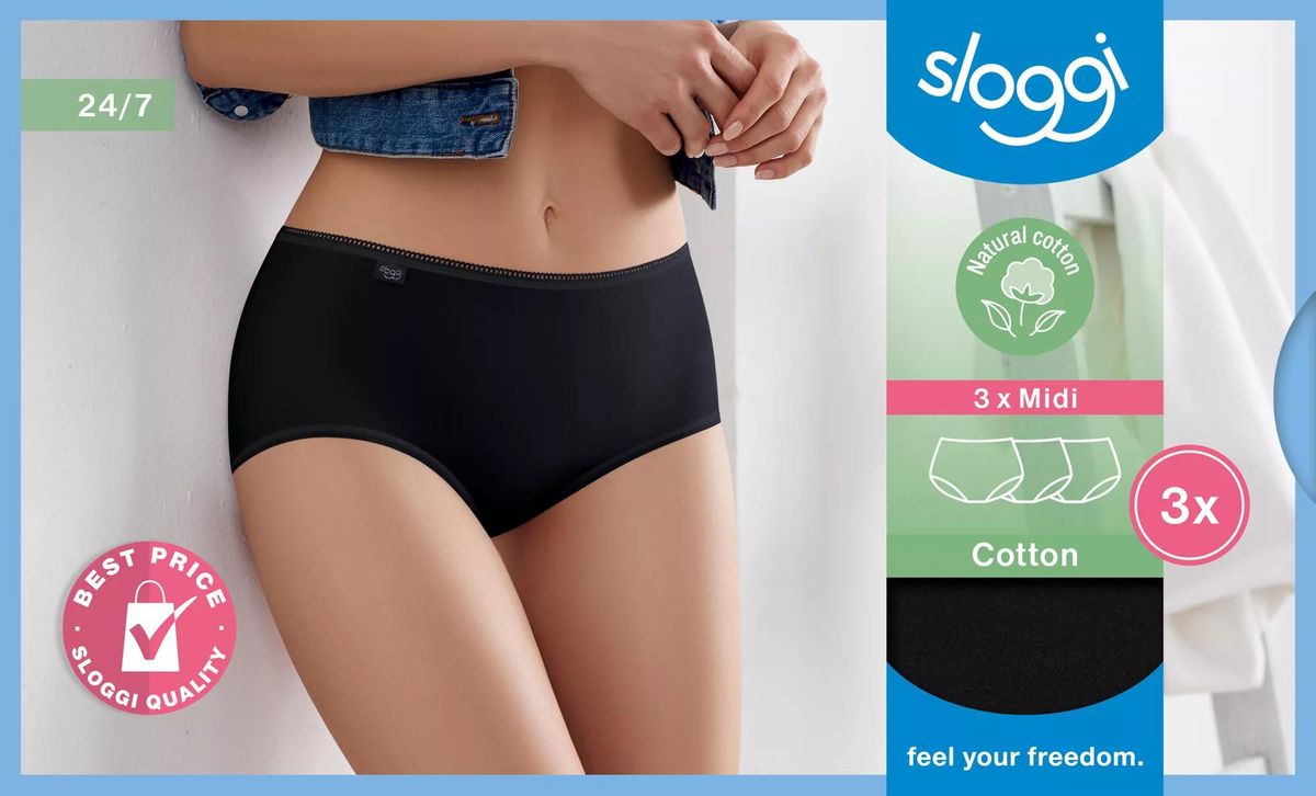 sloggi 24/7 Cotton Midi C3P