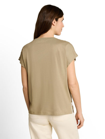 T-Shirt im Material-Mix