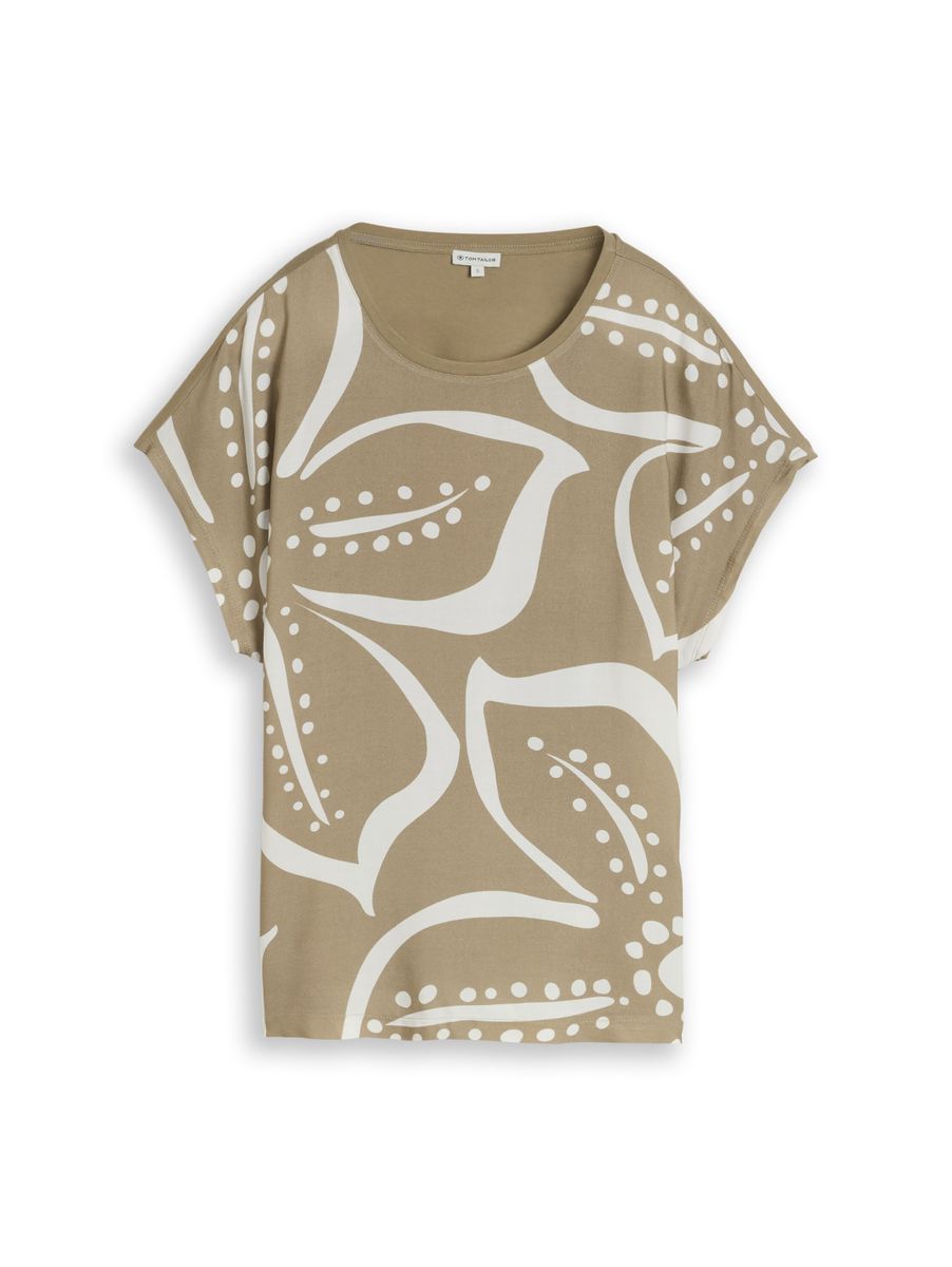 T-Shirt im Material-Mix