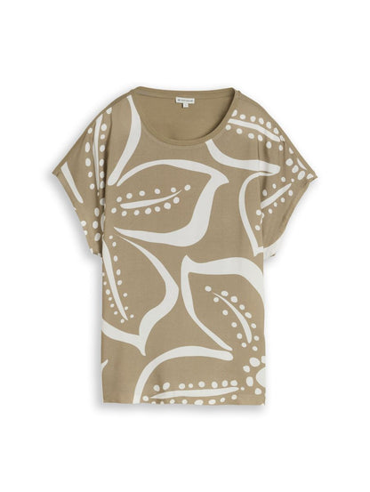 T-Shirt im Material-Mix