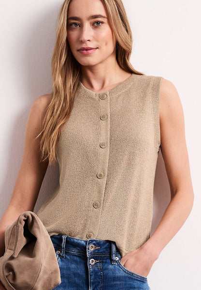 Weste im Strick-Look mit Glitzer