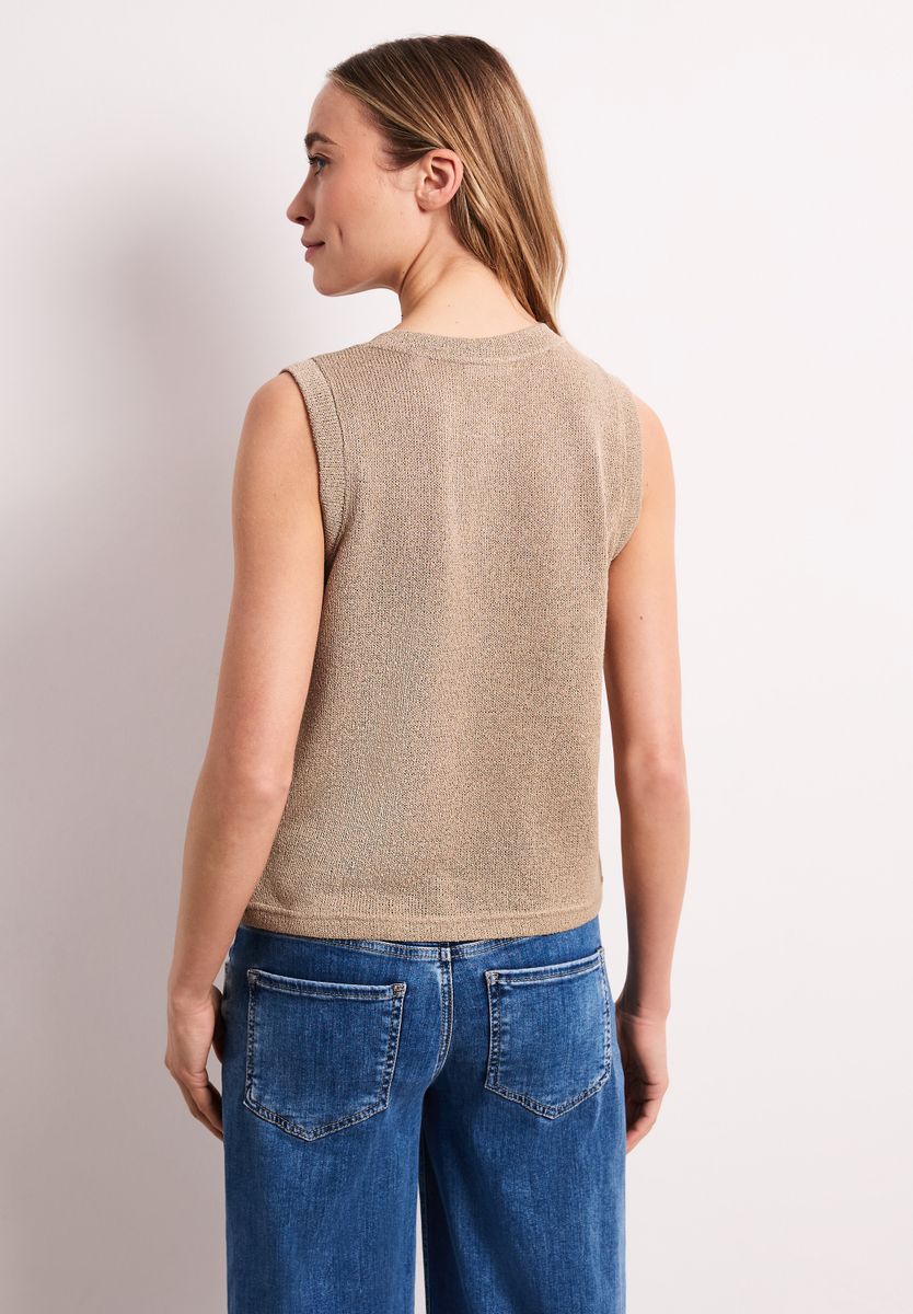 Weste im Strick-Look mit Glitzer