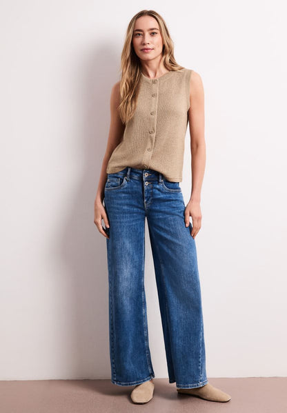 Weste im Strick-Look mit Glitzer