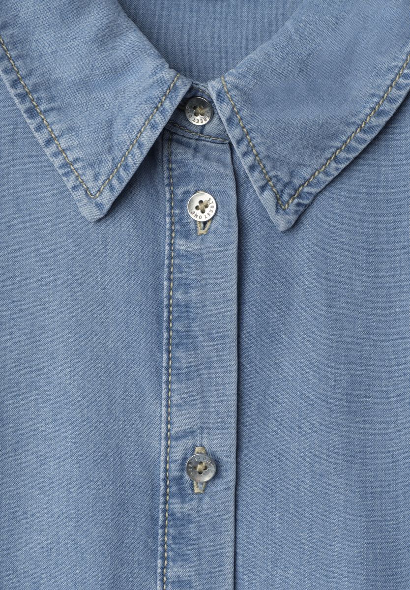 Dropped Shoulder Hemdbluse im Denim-Look