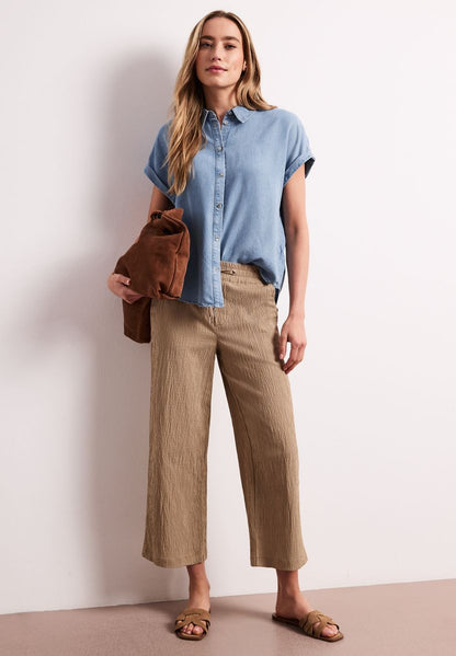 Dropped Shoulder Hemdbluse im Denim-Look
