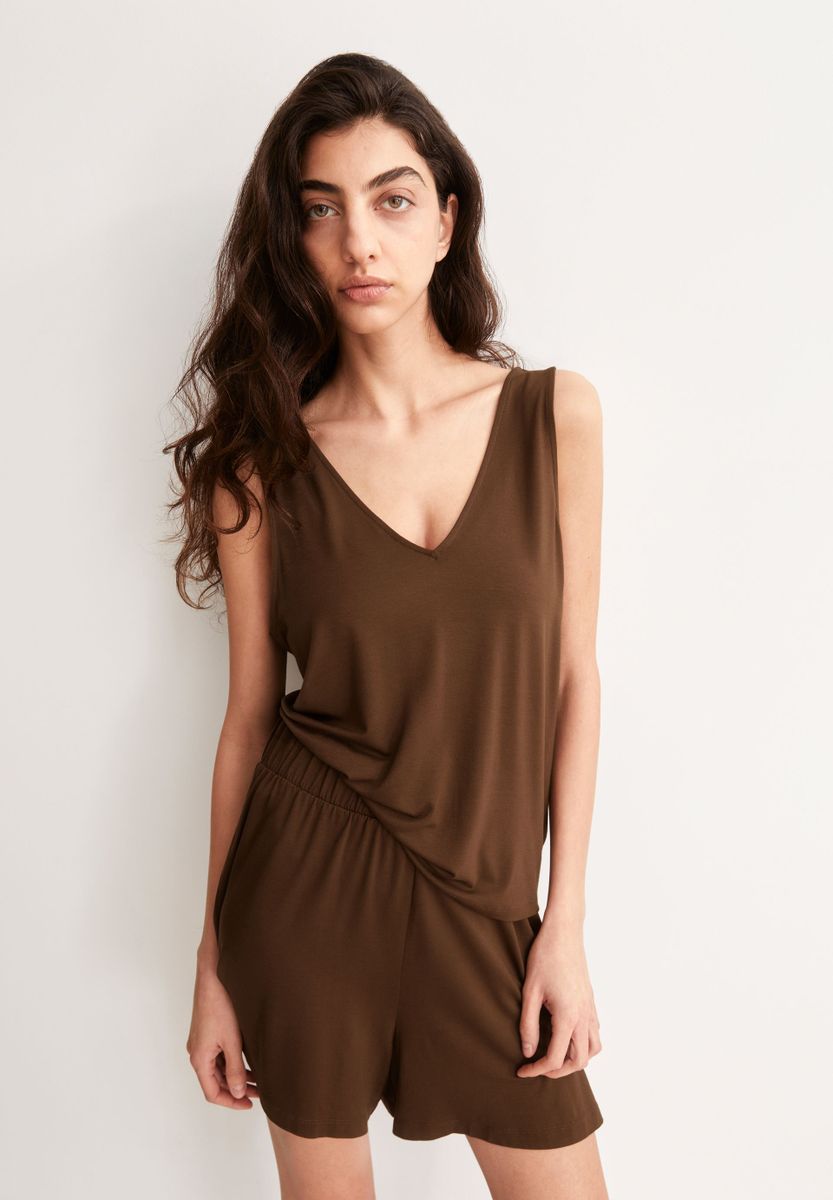V-NECK JERSEY TOP