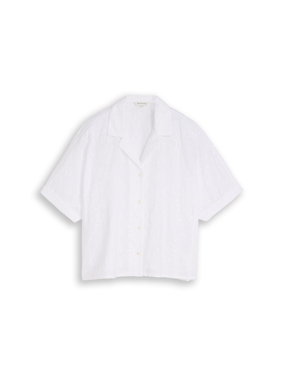 Oversized Bluse mit Lochstickerei