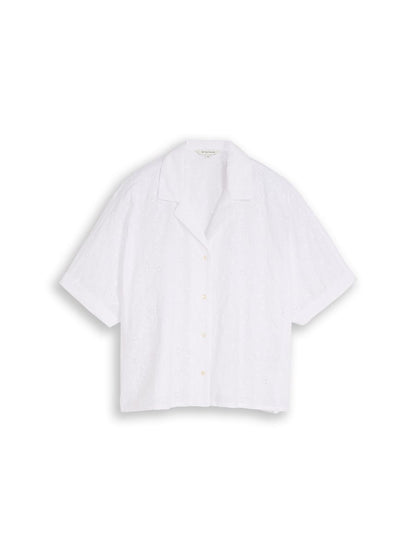 Oversized Bluse mit Lochstickerei