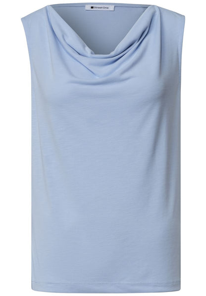 Silk-Look Top mit Wasserfall-Ausschnitt