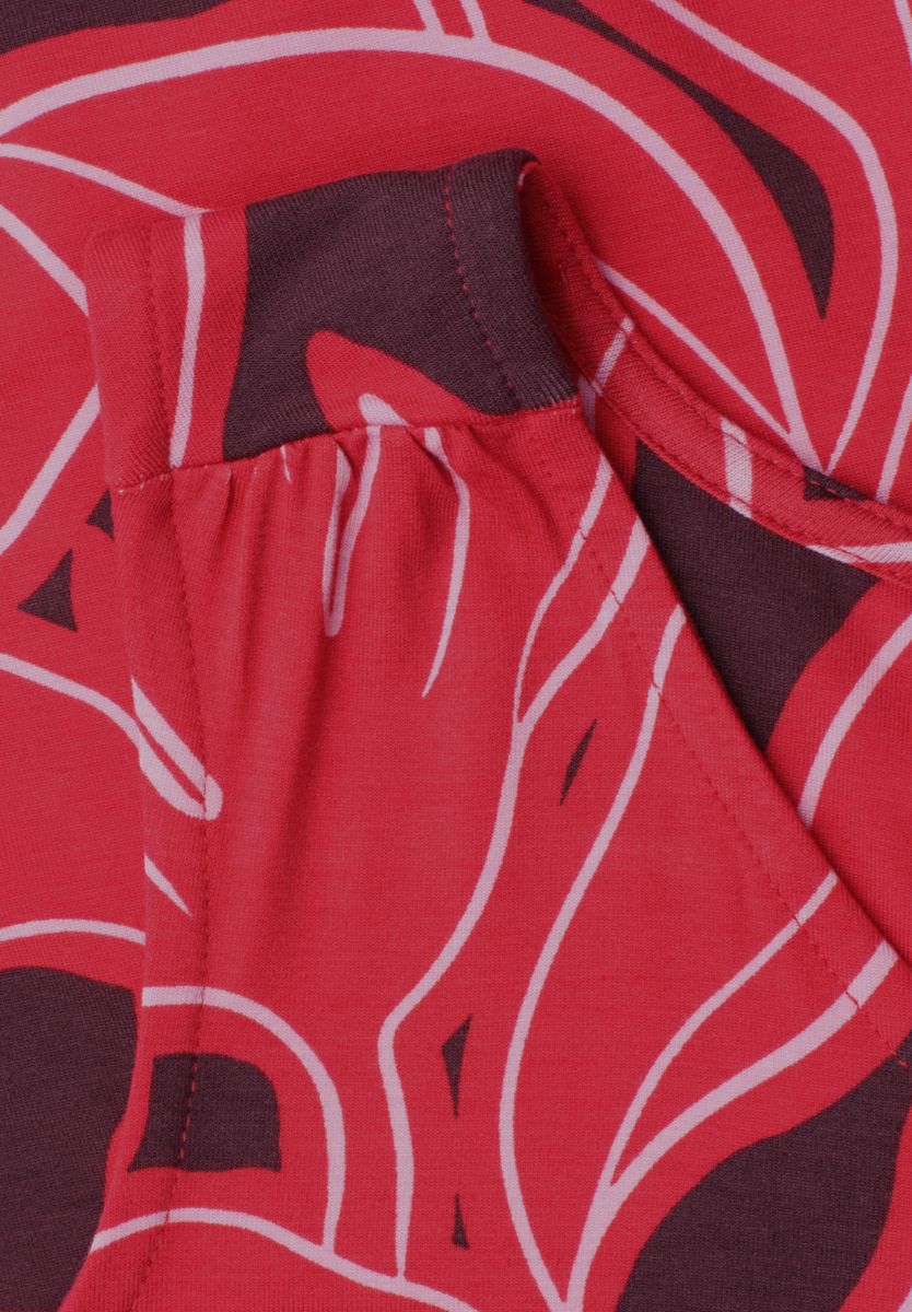 Top mit V-Neck und Elastiksaum